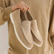 Komfortable slip-on loafers til mænd med tekstilblanding i overdelen 0