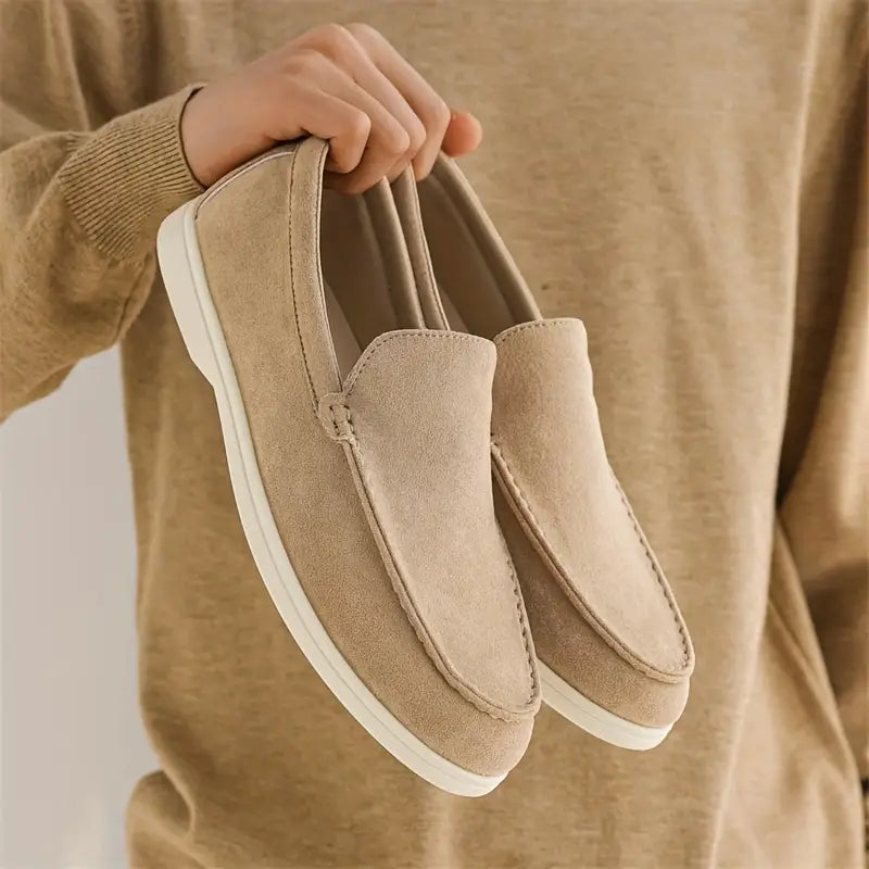 Komfortable slip-on loafers til mænd med tekstilblanding i overdelen 0