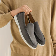 Komfortable slip-on loafers til mænd med tekstilblanding i overdelen 4