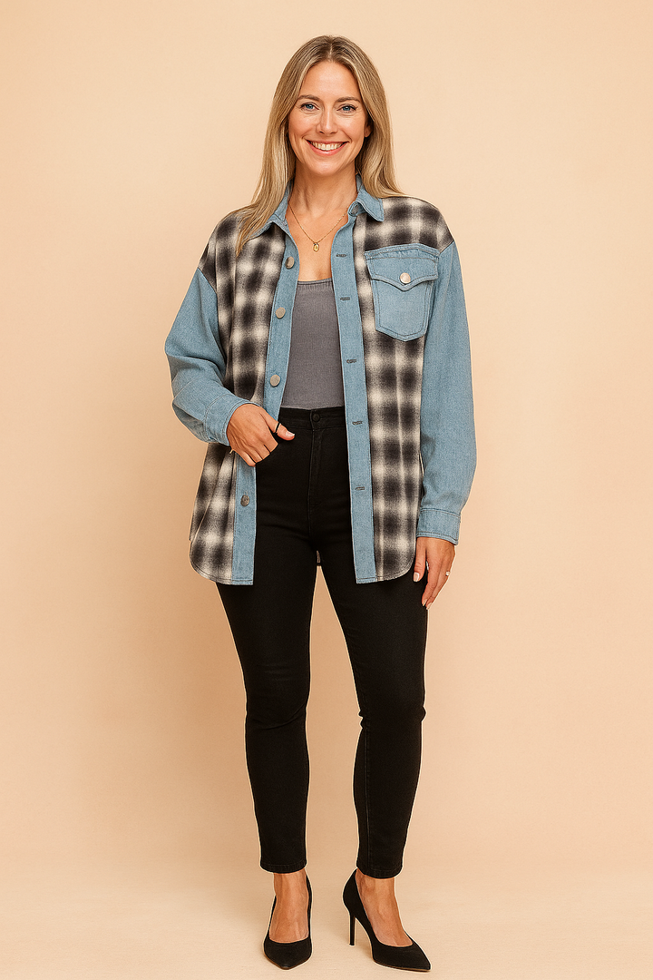 LILY | Oversized ternet skjortebluse 0