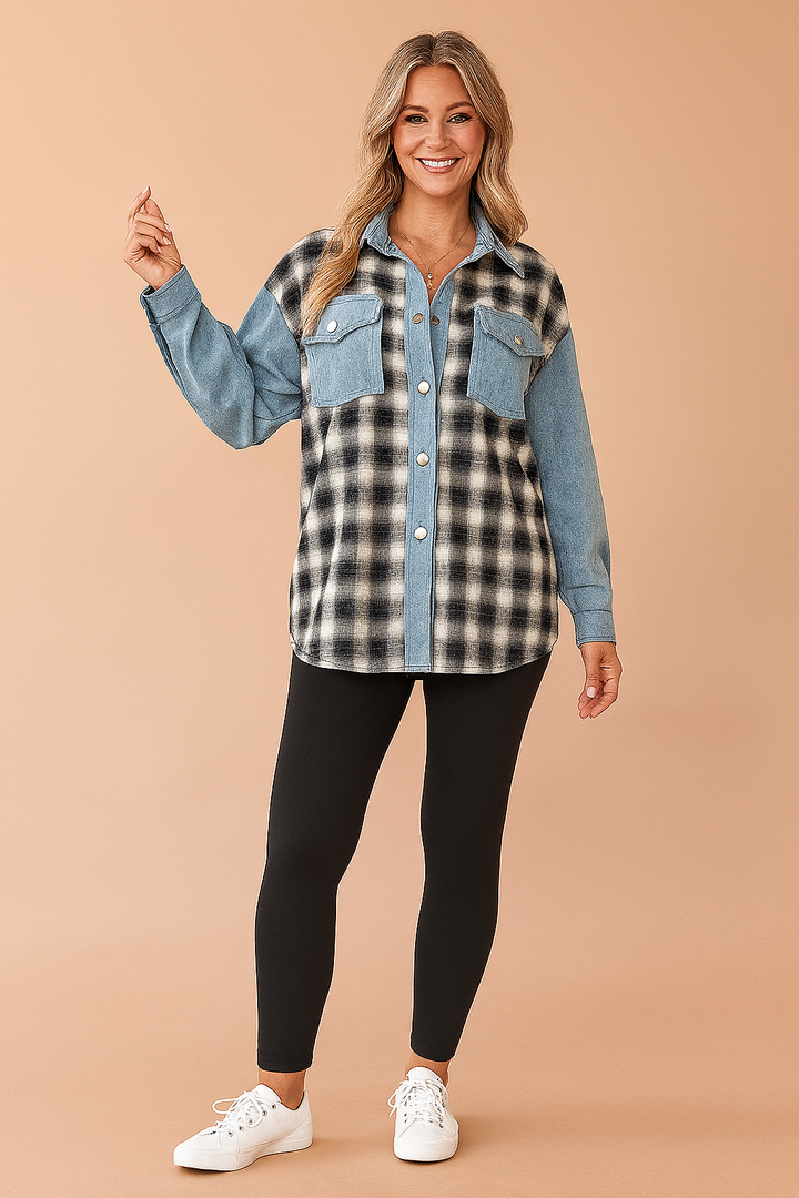 LILY | Oversized ternet skjortebluse 2
