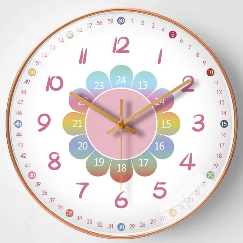 Lærende vægur til børn – farverigt miljøvenligt design, 20 cm, let at hænge op 1