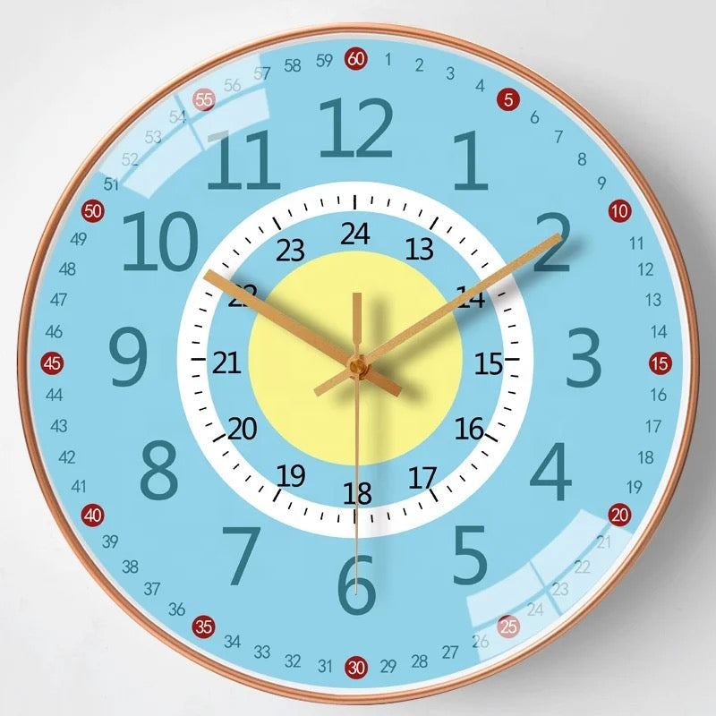 Lærende vægur til børn – farverigt miljøvenligt design, 20 cm, let at hænge op 2