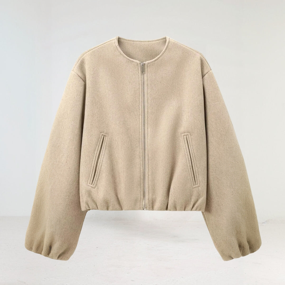 Langærmet overgangsjakke til dame | Cropped fit 2
