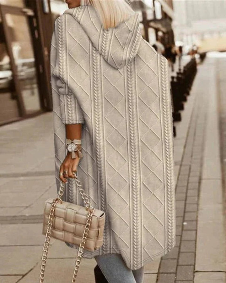 Lange Strickjacke Damen Mit Kapuze, Oversize Cardigan Für Herbst & Winter, Grobstrick, Gemütlich, Modisch 1