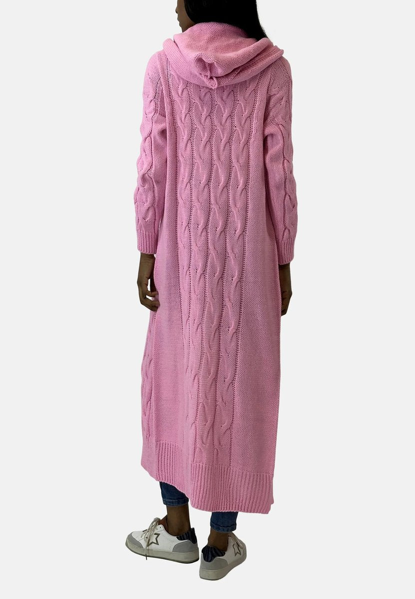 Lange Strickjacke Damen Mit Kapuze, Oversize Cardigan Für Herbst & Winter, Grobstrick, Gemütlich, Modisch 6