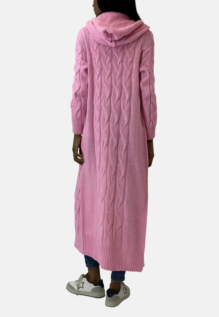 Lange Strickjacke Damen Mit Kapuze, Oversize Cardigan Für Herbst & Winter, Grobstrick, Gemütlich, Modisch 6