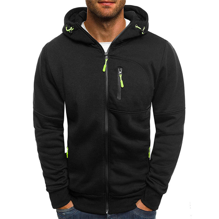 Lässiger Herren-Hoodie mit Reißverschluss und entspanntem Schnitt 0