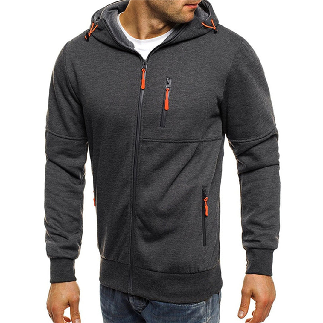 Lässiger Herren-Hoodie mit Reißverschluss und entspanntem Schnitt 3