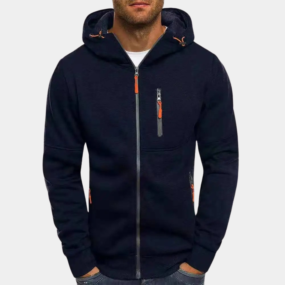 Lässiger Herren-Hoodie mit Reißverschluss und entspanntem Schnitt 9
