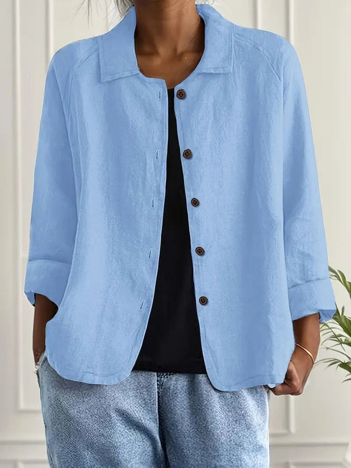Leichter Damen Cardigan Hemd-Stil mit Knöpfen für Sommer und Alltag 0
