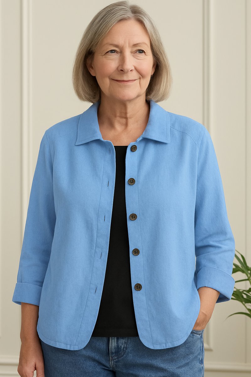 Leichter Damen Cardigan Hemd-Stil mit Knöpfen für Sommer und Alltag 1