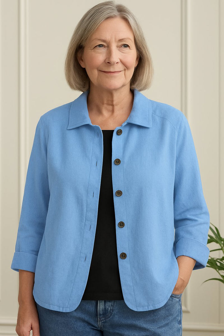 Leichter Damen Cardigan Hemd-Stil mit Knöpfen für Sommer und Alltag 1