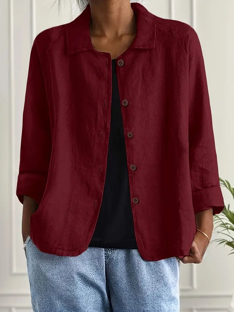 Leichter Damen Cardigan Hemd-Stil mit Knöpfen für Sommer und Alltag 11