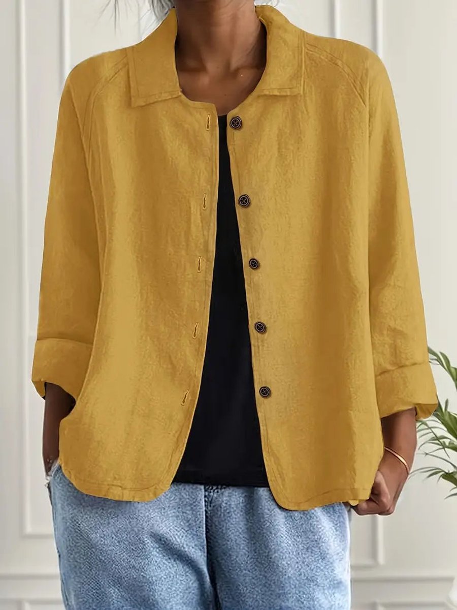Leichter Damen Cardigan Hemd-Stil mit Knöpfen für Sommer und Alltag 14