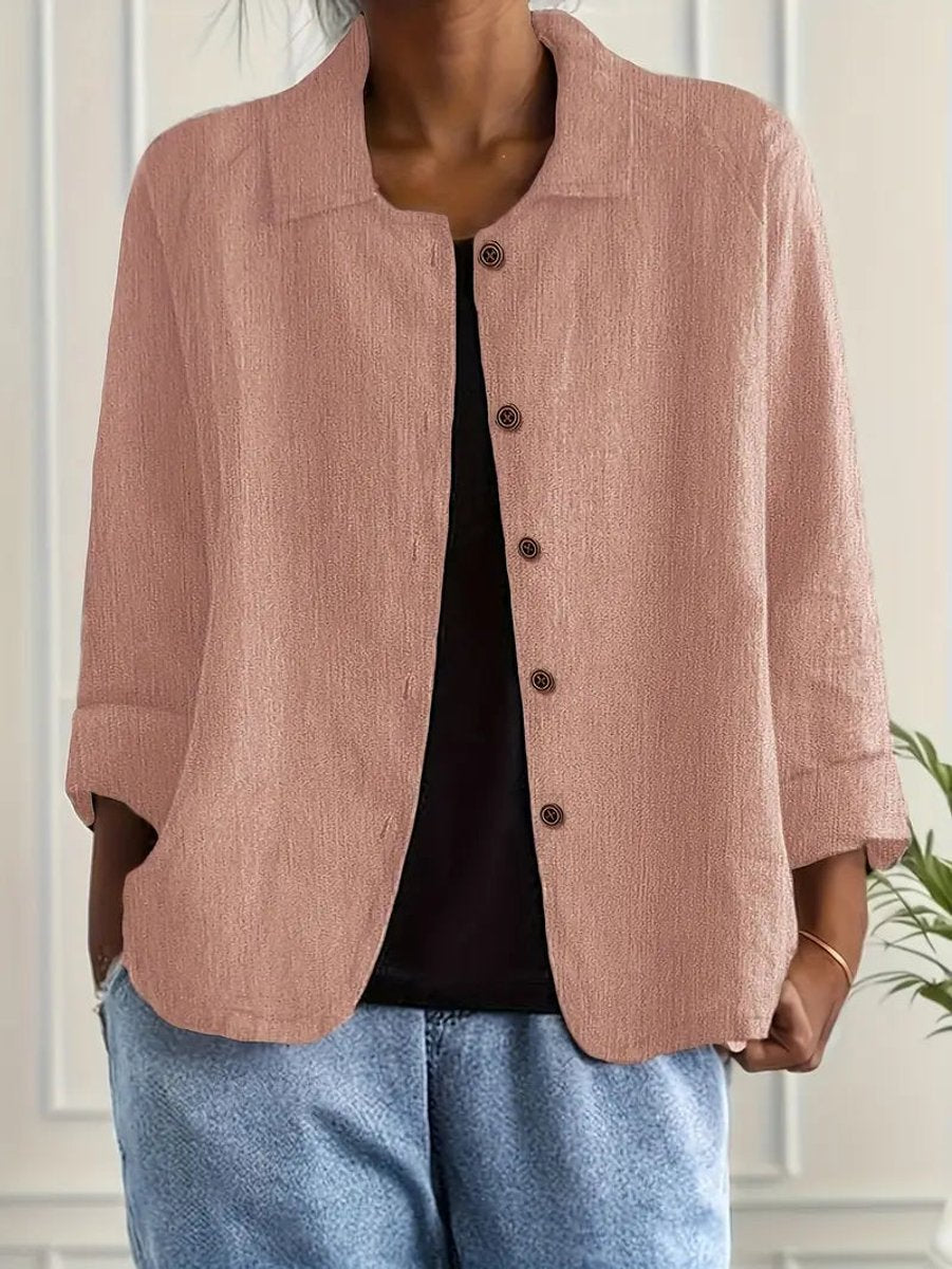 Leichter Damen Cardigan Hemd-Stil mit Knöpfen für Sommer und Alltag 3