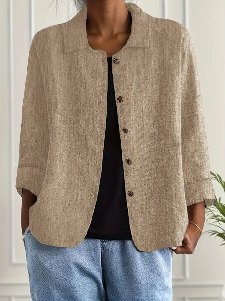 Leichter Damen Cardigan Hemd-Stil mit Knöpfen für Sommer und Alltag 4