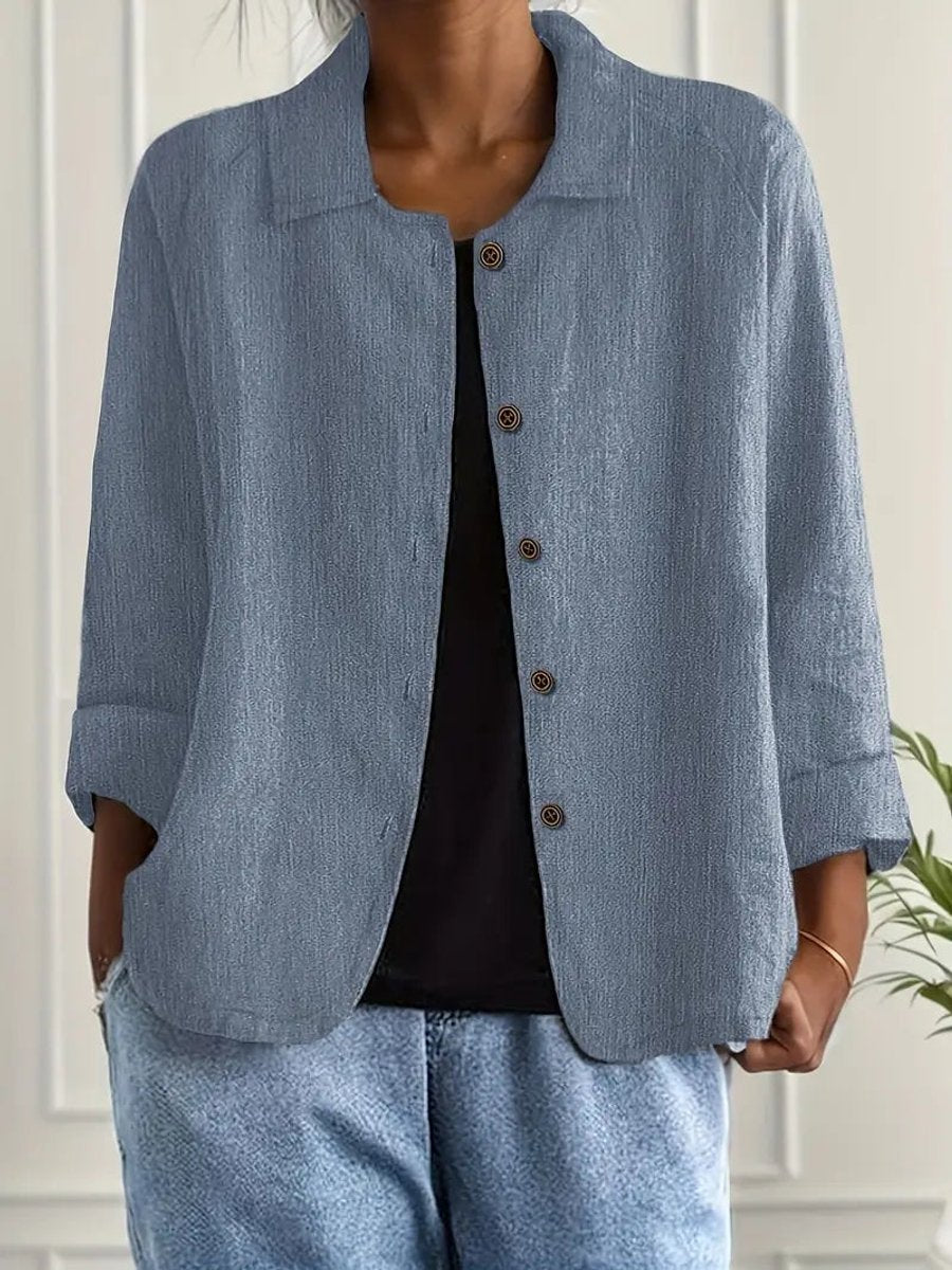 Leichter Damen Cardigan Hemd-Stil mit Knöpfen für Sommer und Alltag 5