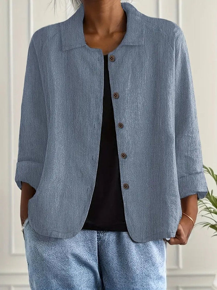 Leichter Damen Cardigan Hemd-Stil mit Knöpfen für Sommer und Alltag 5