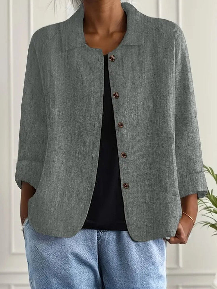 Leichter Damen Cardigan Hemd-Stil mit Knöpfen für Sommer und Alltag 6