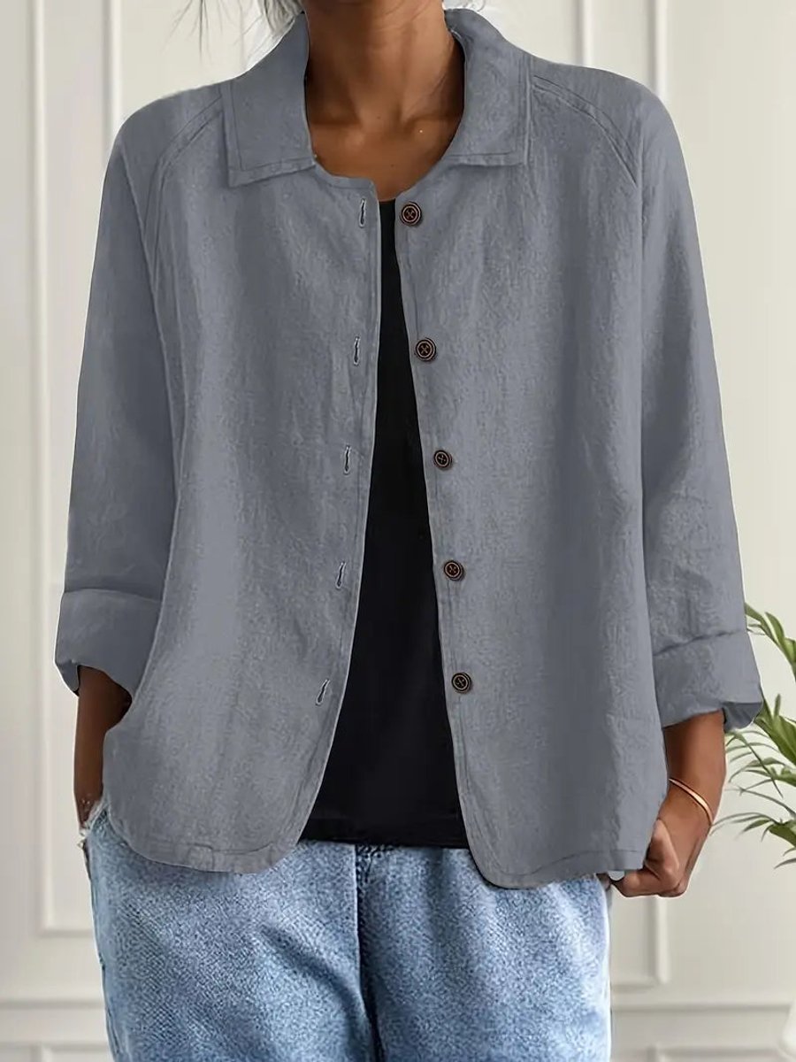 Leichter Damen Cardigan Hemd-Stil mit Knöpfen für Sommer und Alltag 8