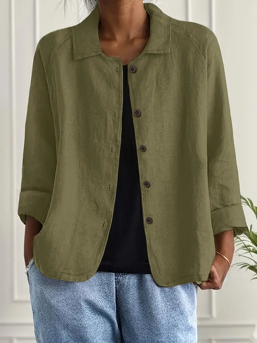 Leichter Damen Cardigan Hemd-Stil mit Knöpfen für Sommer und Alltag 9