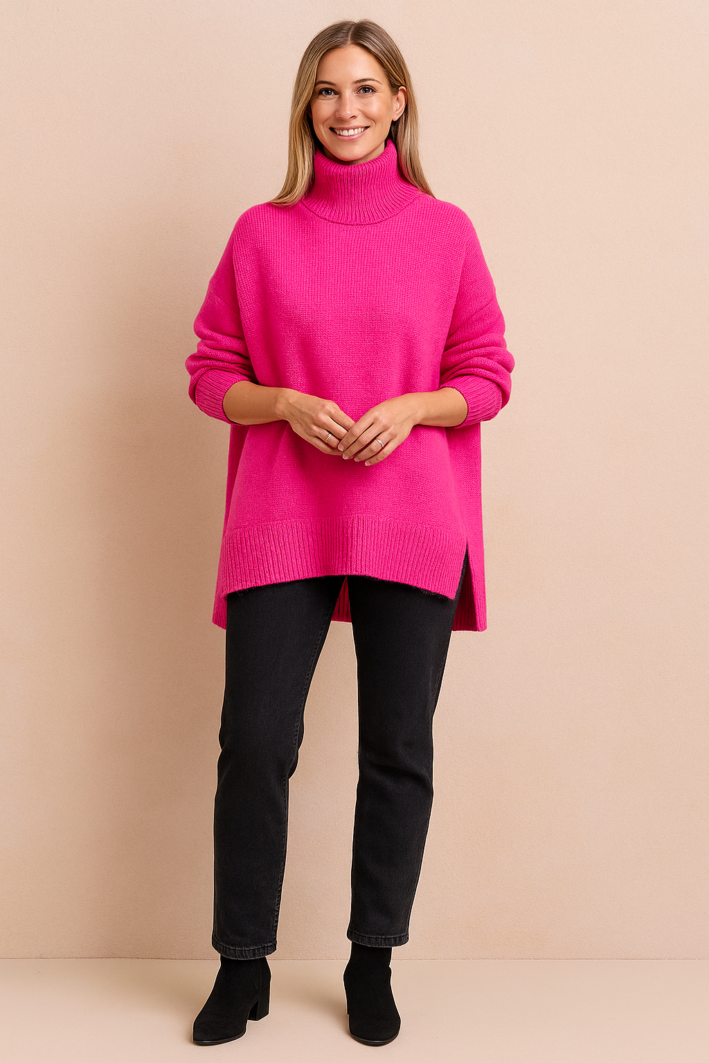 Lena | Kortærmet sweater med bred rullekrave 1