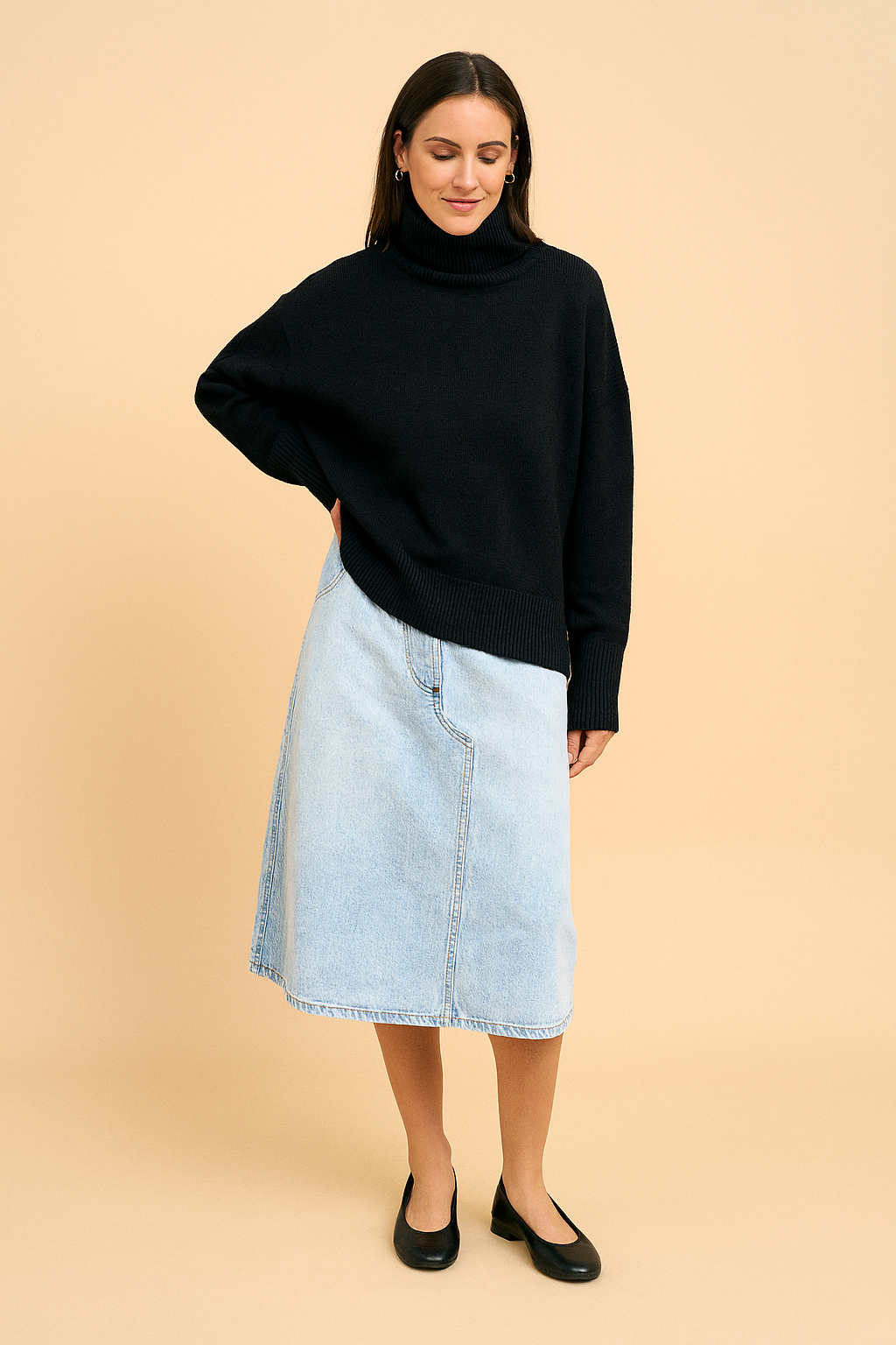 Lena | Kortærmet sweater med bred rullekrave 4