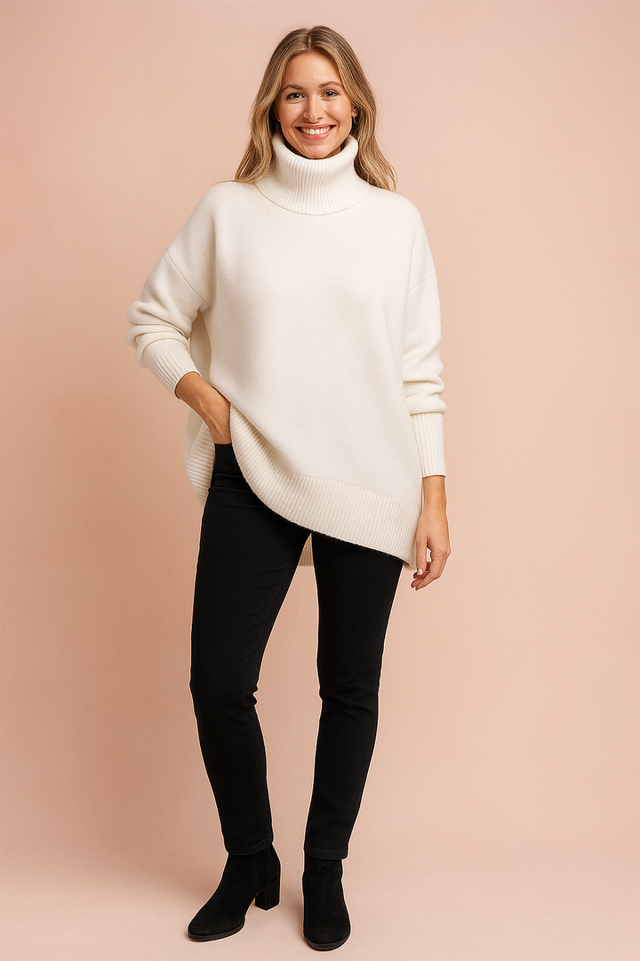 Lena | Kortærmet sweater med bred rullekrave 5