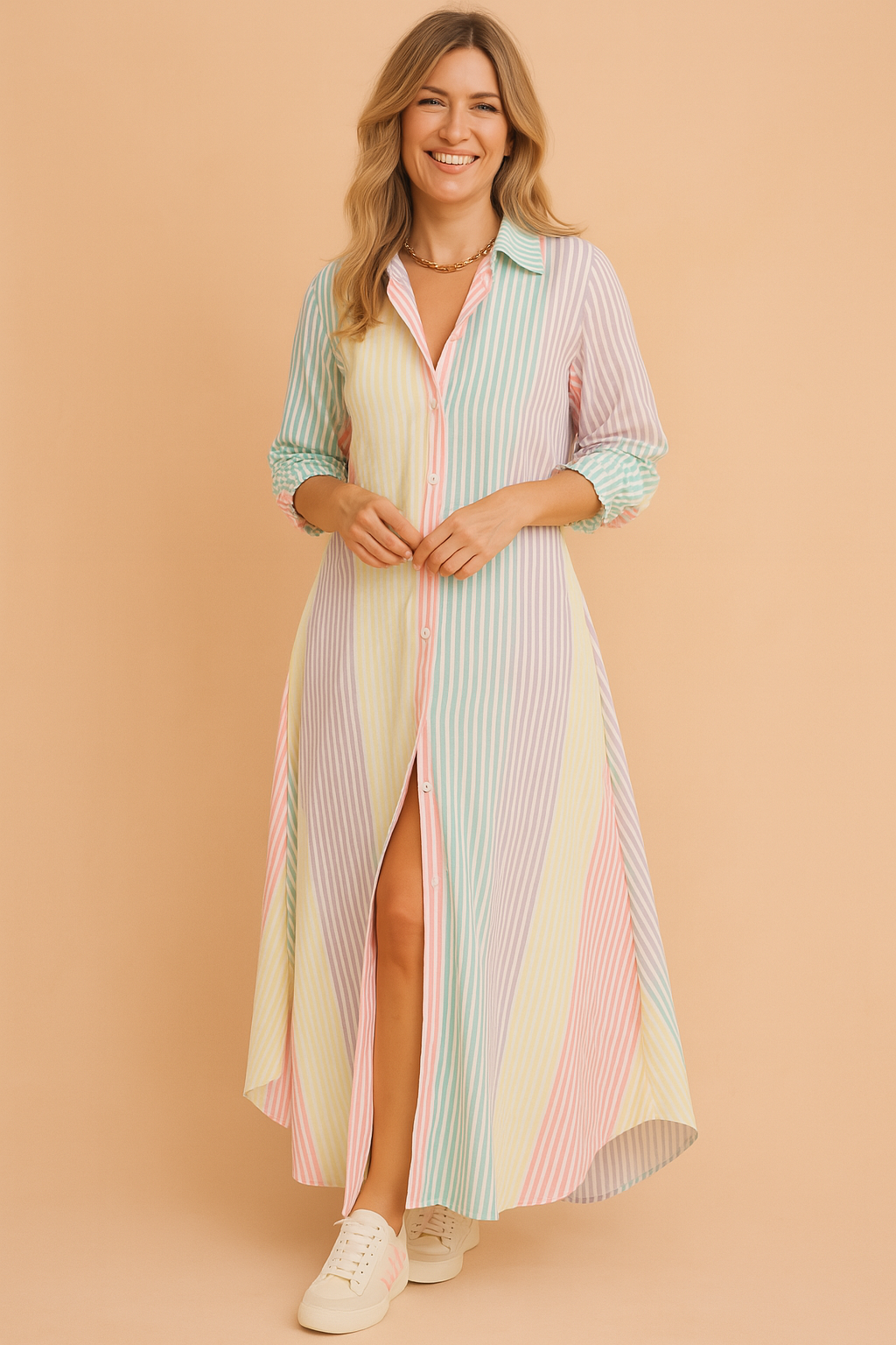 Lena | Todelt model med slids og tekstprint 3