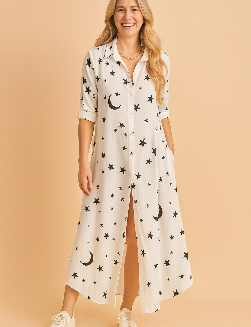 Lena | Todelt model med slids og tekstprint 6