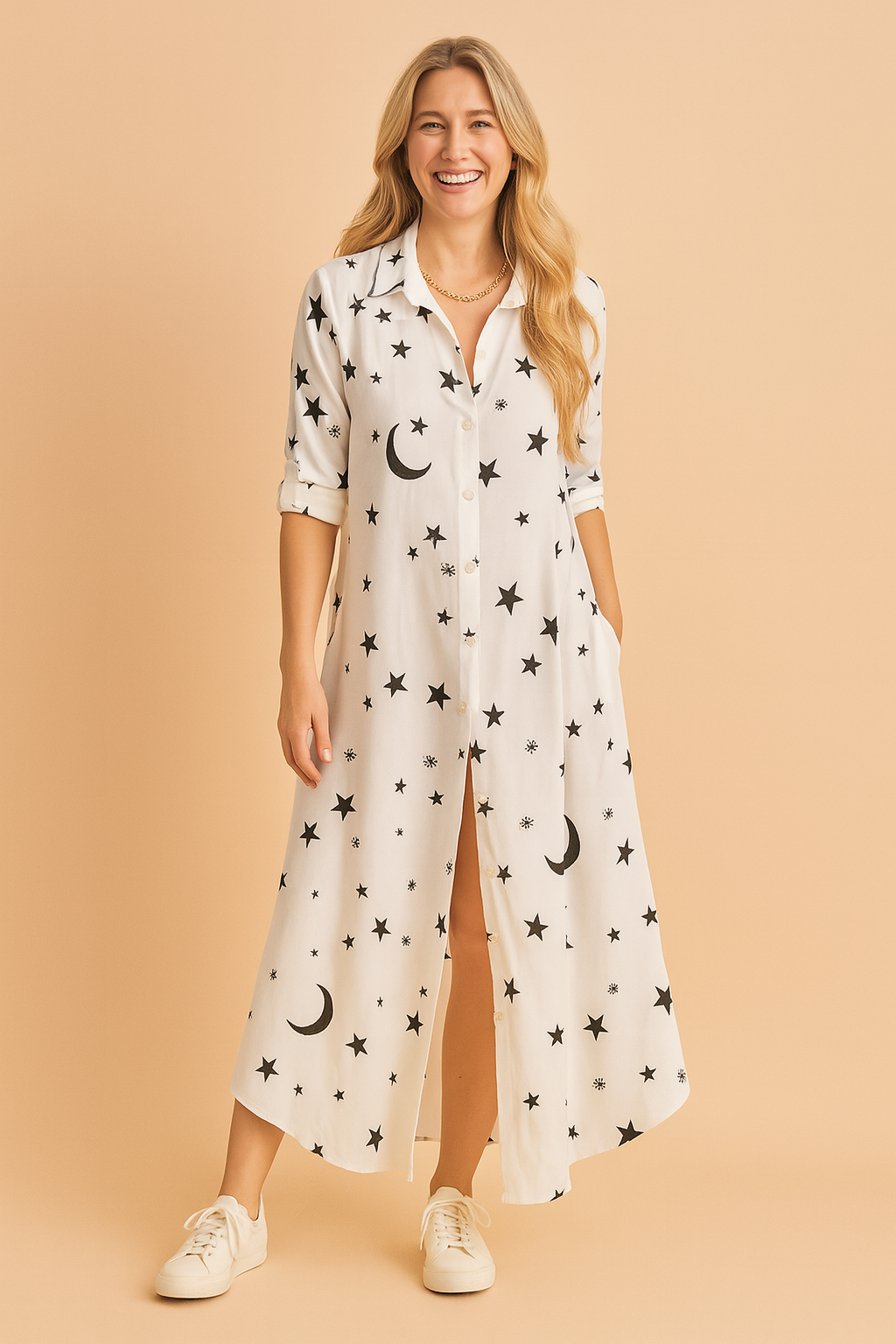 Lena | Todelt model med slids og tekstprint 6