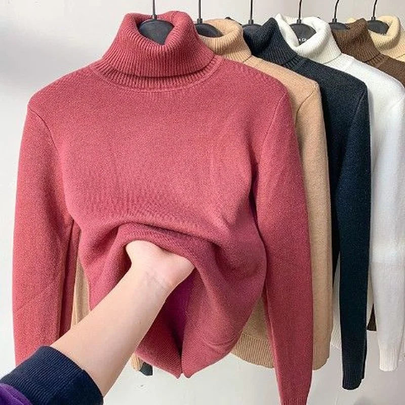 Leonie - Beigefarbener Rollkragenpullover Mit Fleece Futter 5