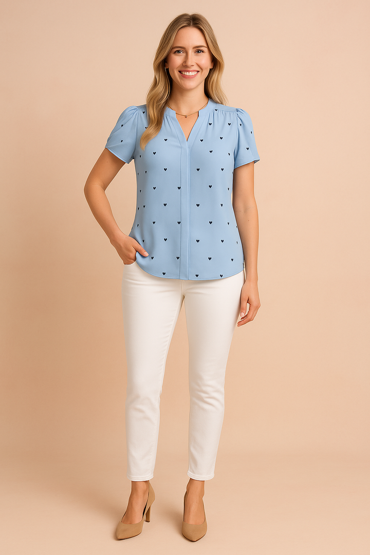 Livia | Pigebluse med hjertemotiv 2