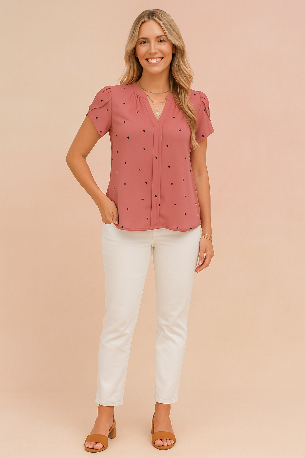 Livia | Pigebluse med hjertemotiv 3