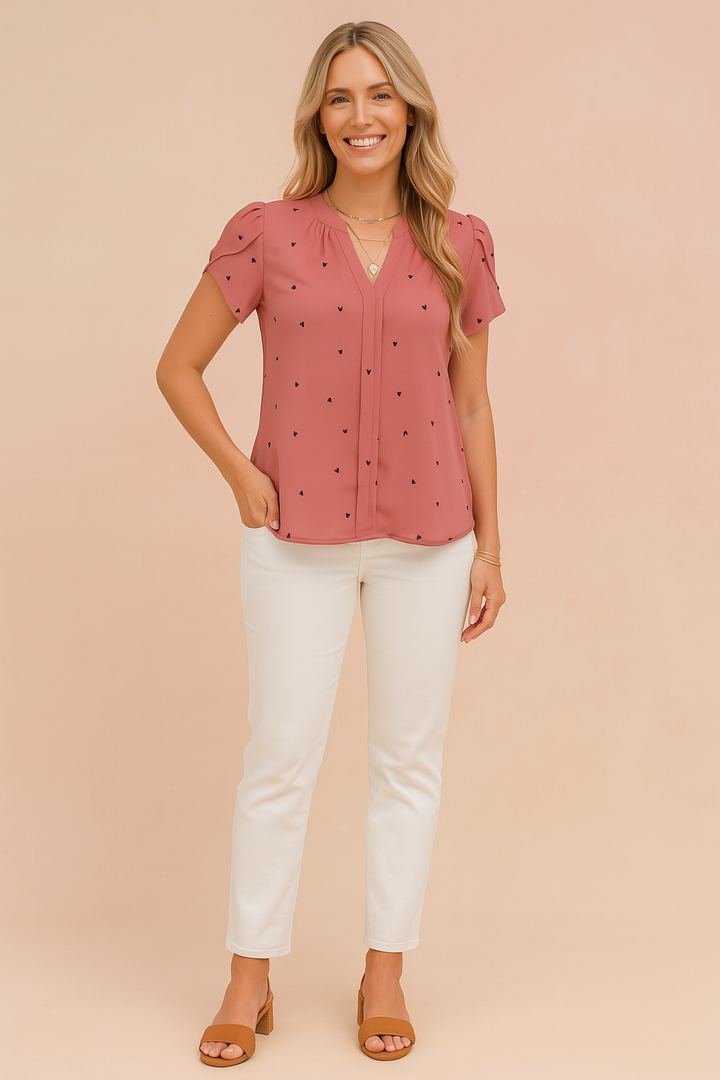 Livia | Pigebluse med hjertemotiv 3