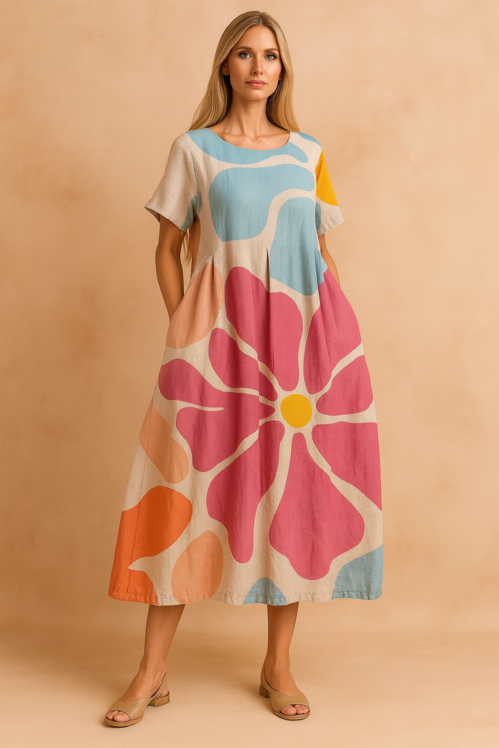 Lottie | Flagrende Blomster Boho Kjole 0