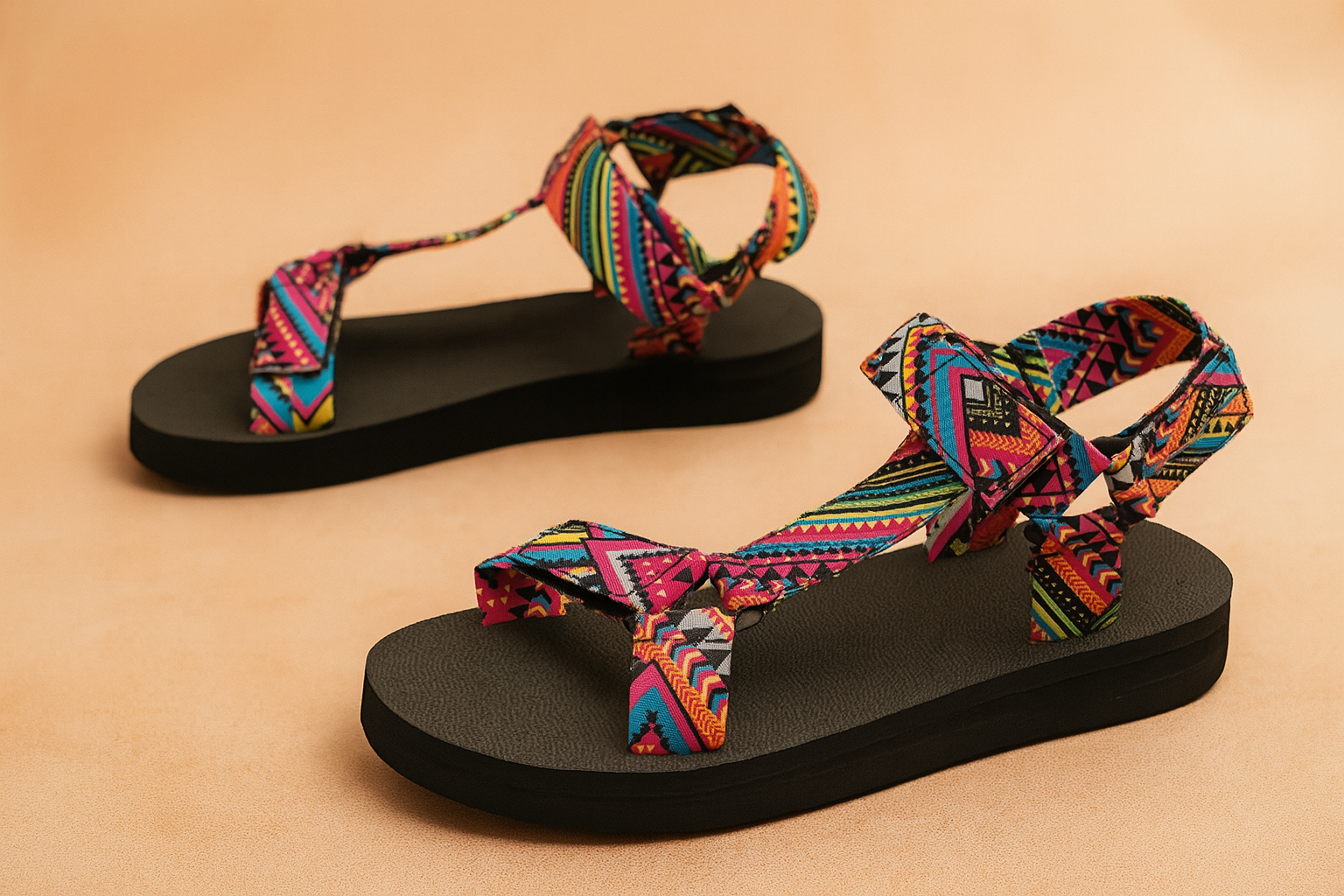 Luna | Sandaler med en farverig rem 1