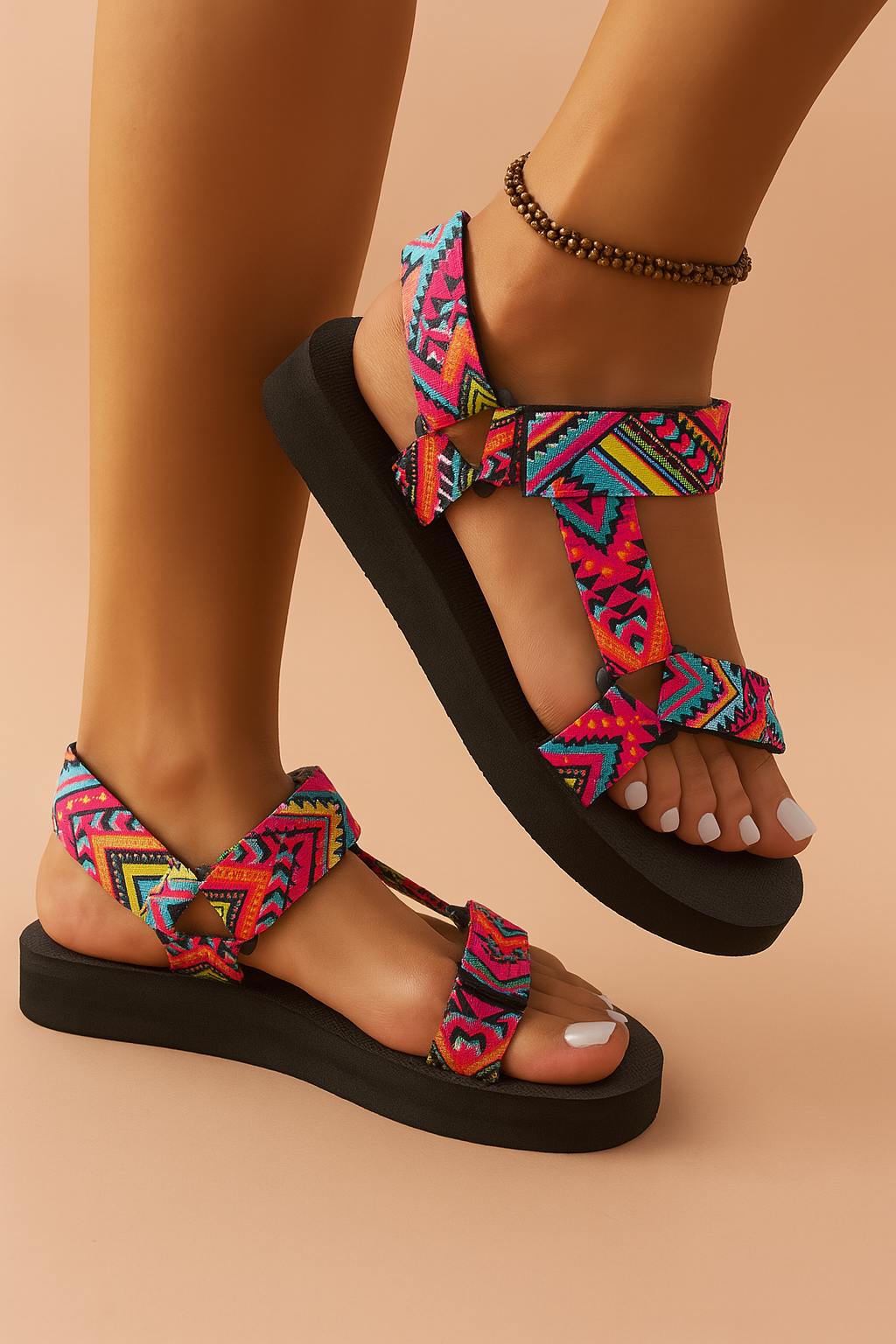 Luna | Sandaler med en farverig rem 3