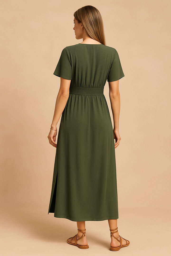 Lynet | Lang Boho-kjole med V-hals 2
