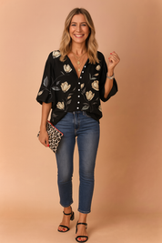 Maja | Skjortebluse med blomsterprint 2