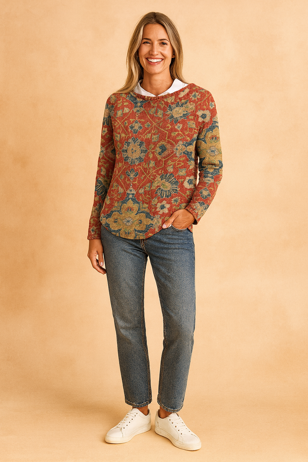 Maja | Vintage blomstret sweater 1