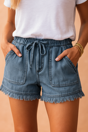 Maria Højtaljede Denimshorts 3