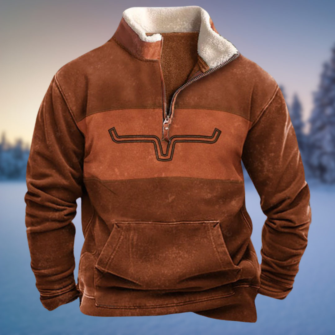Merino Pullover Herren Mit Halb-Reißverschluss, Lässiger Winterpullover Für Komfort Und Stil 1