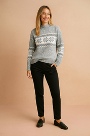 Milena | Sweater med vintersnefnugmønster 0