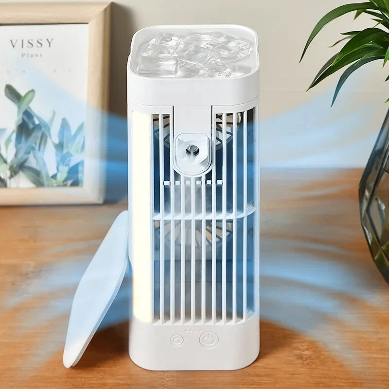 Mini bærbar aircondition-bordventilator med spraykøling 0