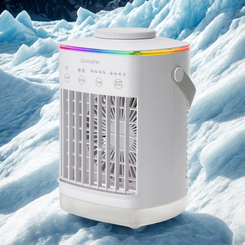 Mini bærbar aircondition og luftfugter med LED 0