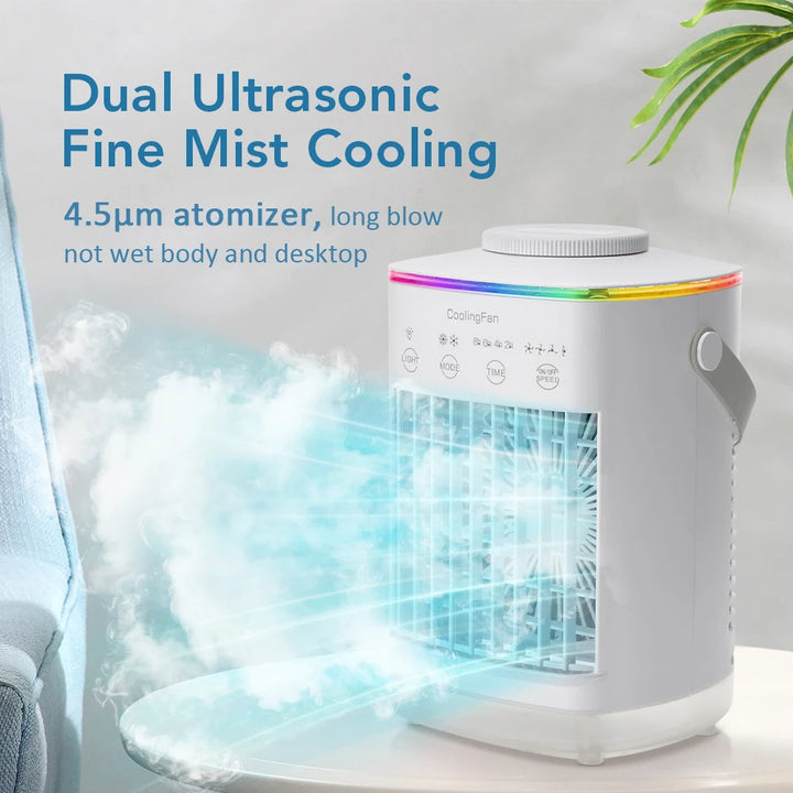 Mini bærbar aircondition og luftfugter med LED 2
