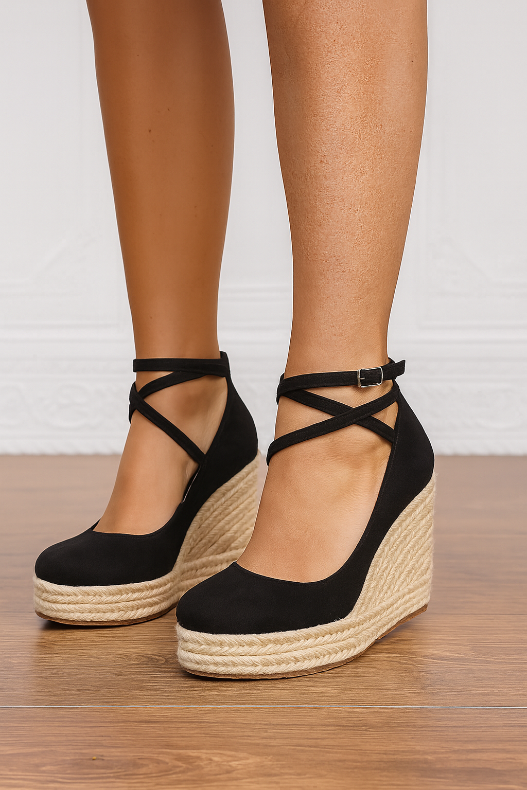Minimalistische Damen Keilabsatz Sandalen für Frühling und Sommer 0