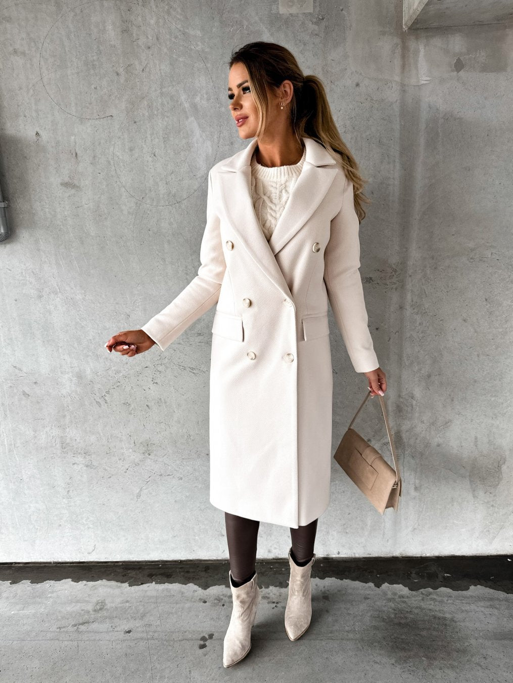 Carolina | Luksus Lang Uld Frakke til Elegant Stil